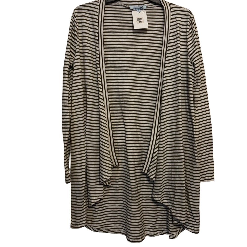 She + Sky Women's Open Knit Cardigan Small NWT Striped